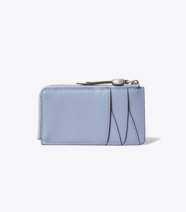 Tory Burch designer card cases Romy Zip Card Case in Steel Blue back
