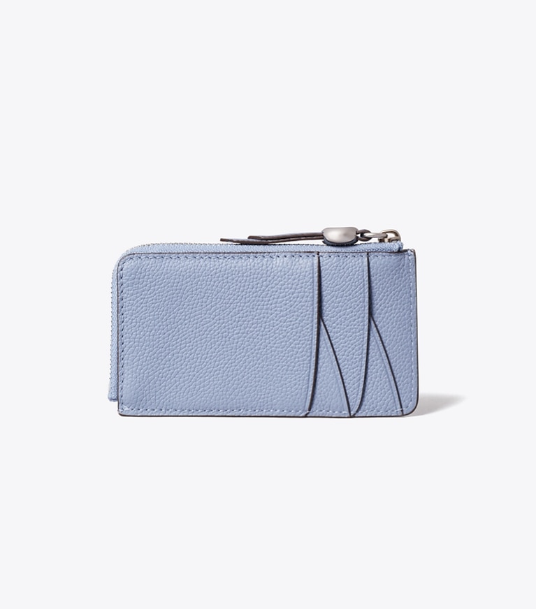 Tory Burch designer card cases Romy Zip Card Case in Steel Blue back