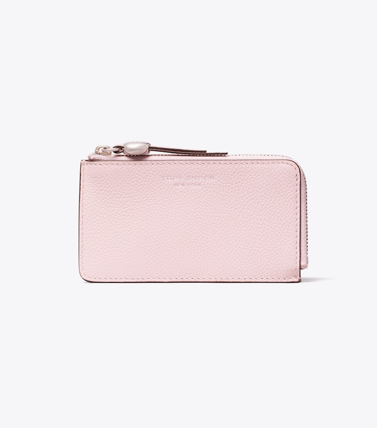 Tory Burch designer カードケース ロミー ジップカードケース in Rose Mist front