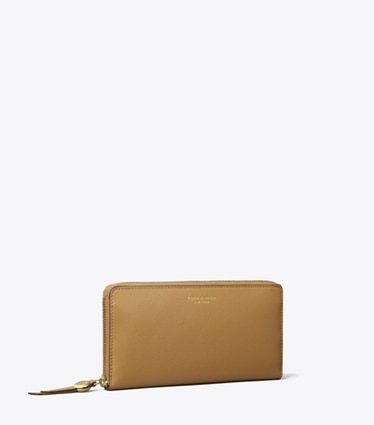 Tory Burch designer wallets Romy Zip Continental Wallet in Tiramisu angle