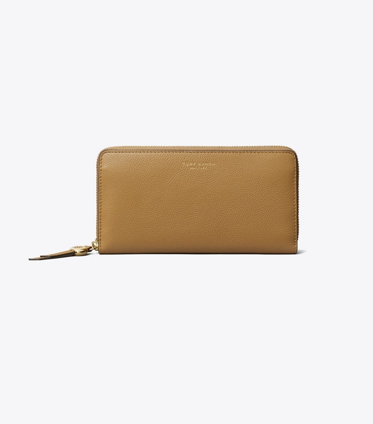 Tory Burch designer wallets Romy Zip Continental Wallet in Tiramisu front