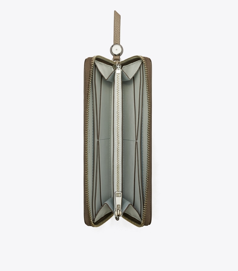 Tory Burch designer 財布 ロミー ジップ コンチネンタル ウォレット in Wild Mushroom angle