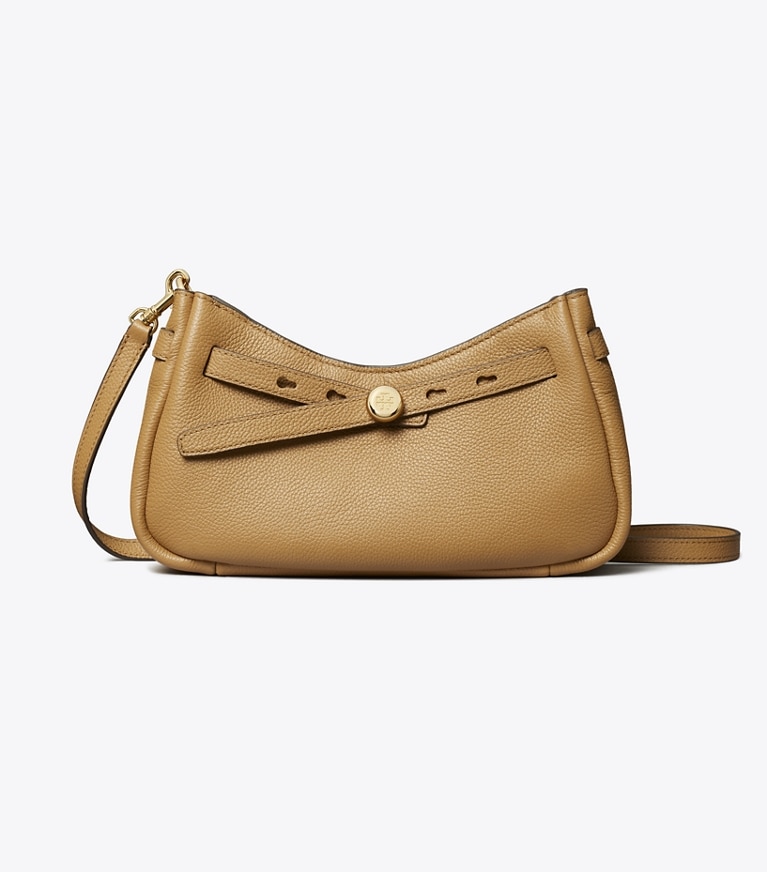 Tory Burch designer crossbody bags Romy Zip Top Crossbody in Tiramisu angle