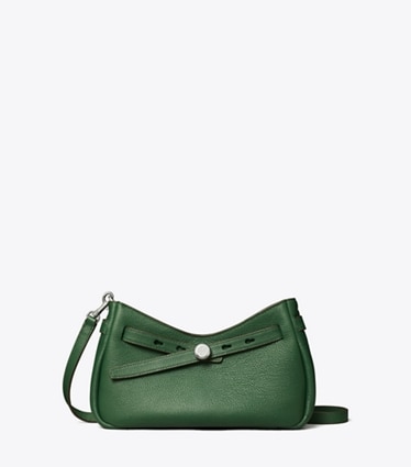 Tory Burch designer crossbody bags Romy Zip Top Crossbody in Dark Kale front