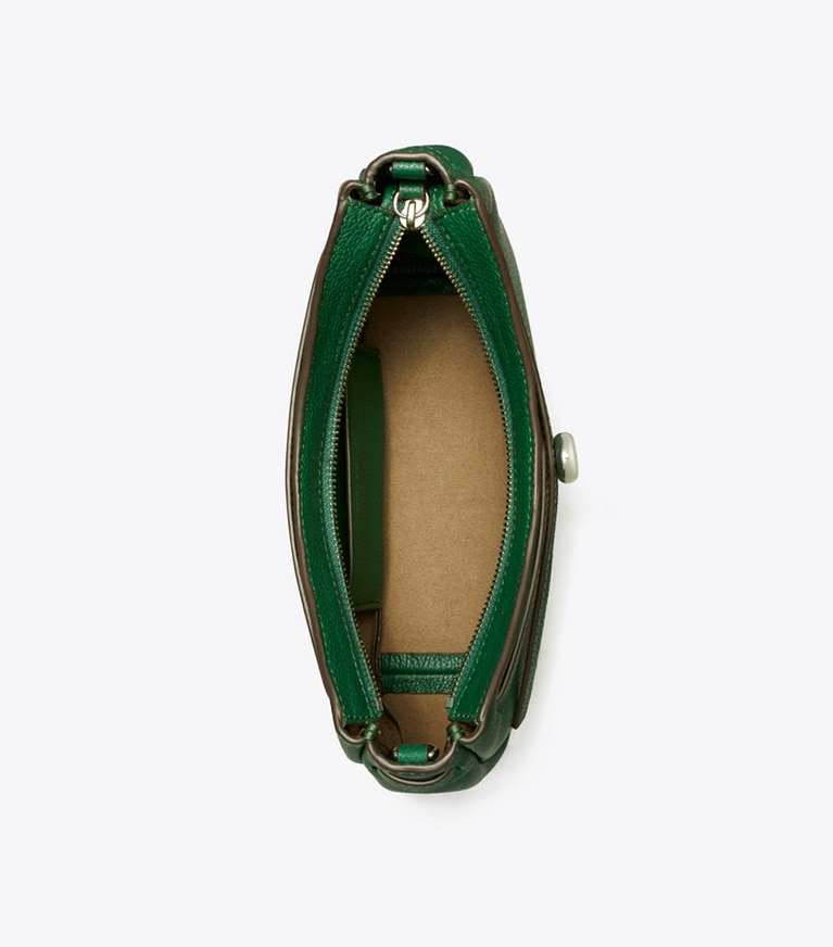 Tory Burch designer crossbody bags Romy Zip Top Crossbody in Dark Kale angle