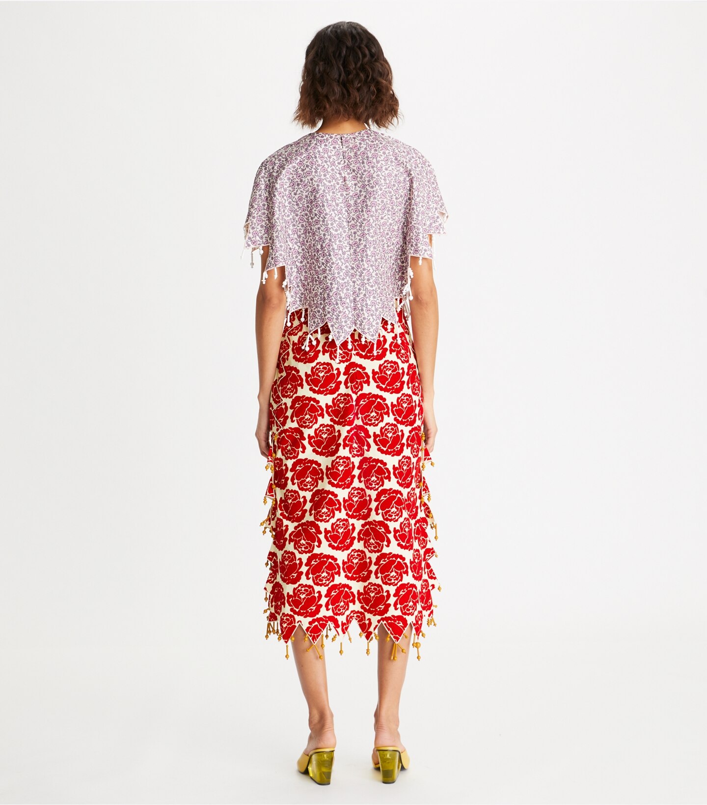 Rose Flocked Poplin Skirt