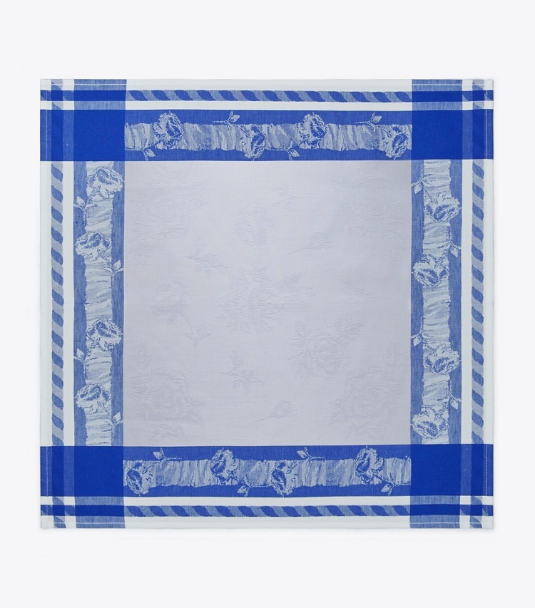 Tory Burch designer linens Rose Jacquard Napkin, Set Of 4 in Blue front