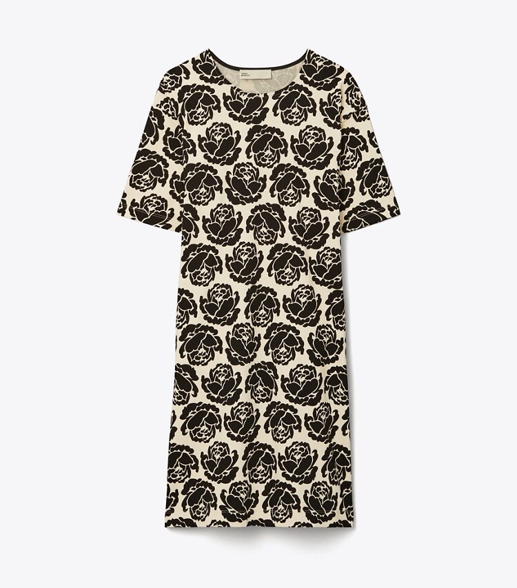 Tory Burch designer dresses Rose T-Shirt Dress in Black front