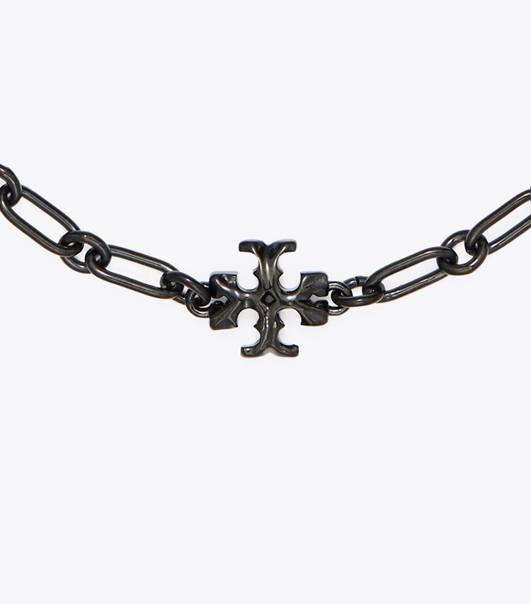Tory Burch designer bracelets Roxanne Chain Delicate Bracelet in Black / Black detail