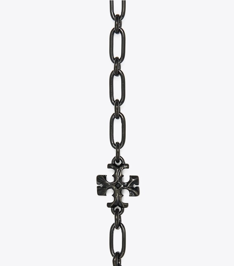 Tory Burch designer necklaces Roxanne Chain Delicate Necklace in Black / Black detail