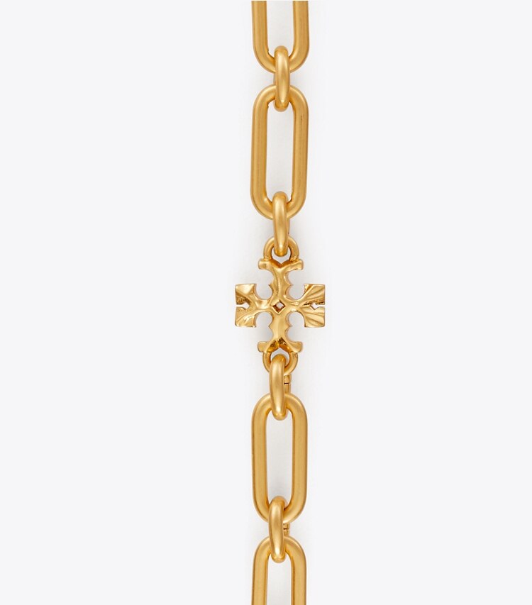 Tory Burch designer necklaces Roxanne Chain Long Necklace in Rolled Tory Gold detail