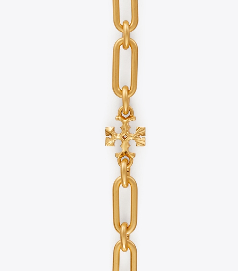 Tory Burch designer necklaces Roxanne Chain Long Necklace in Rolled Tory Gold front