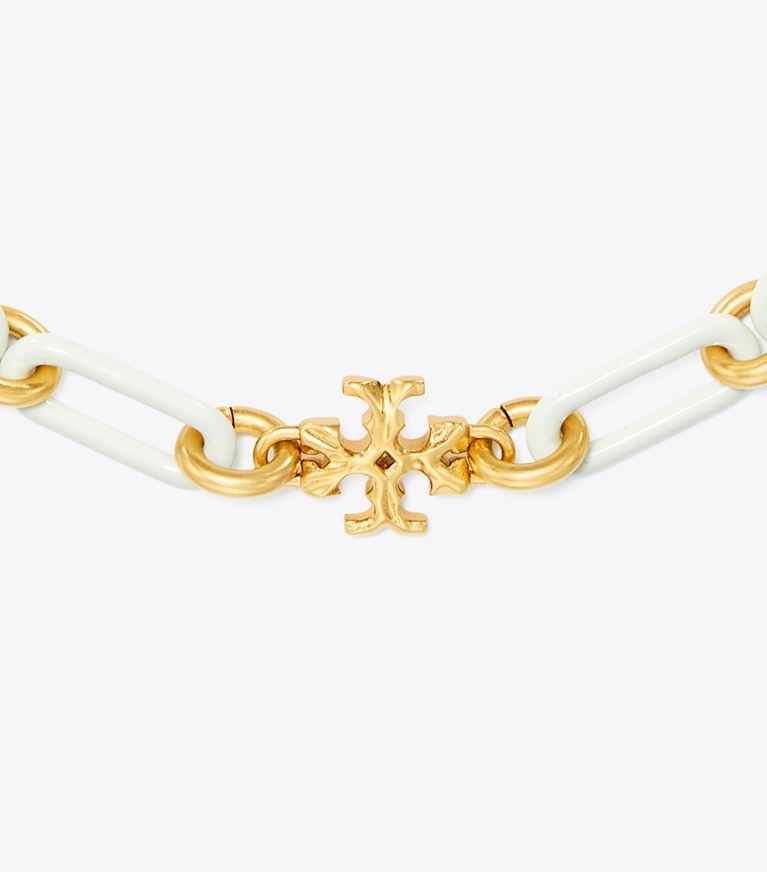 Tory Burch designer necklaces Roxanne Chain Short Necklace in Rolled Tory Gold / New Ivory front