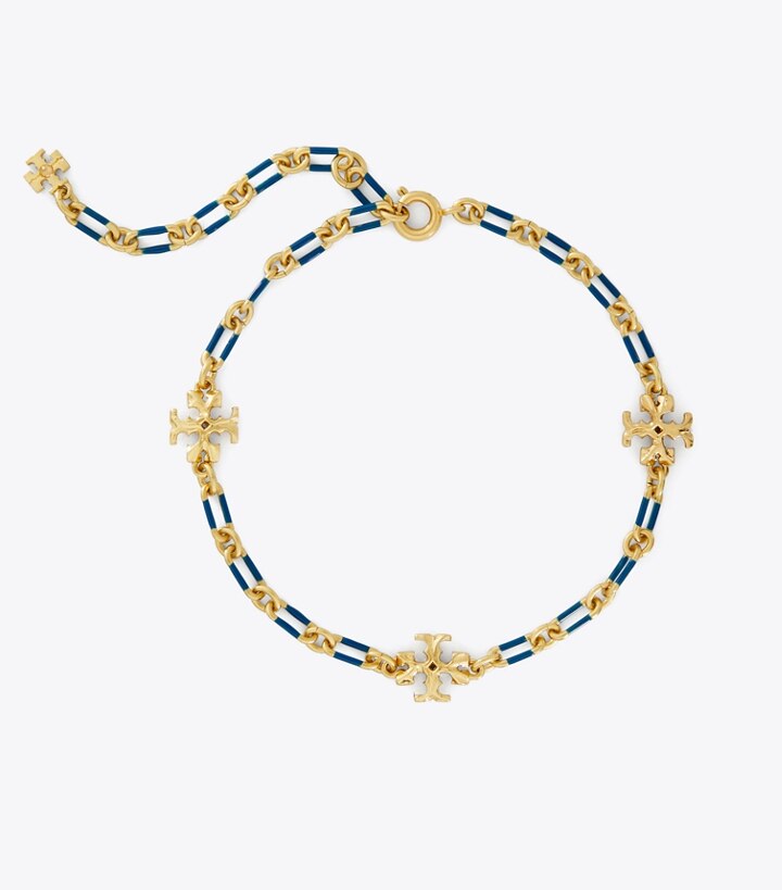 Roxanne Chain Striped Delicate Bracelet : Women's Designer Bracelets | Tory  Burch