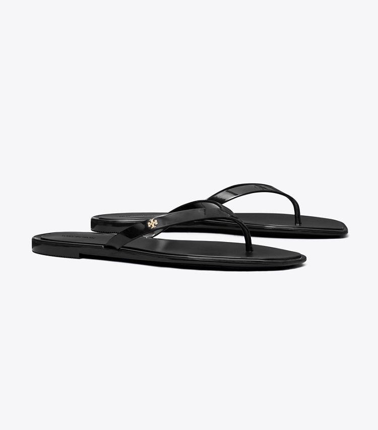 Tory Burch designer sandals Roxanne Flip-Flop in PERFECT BLACK angle