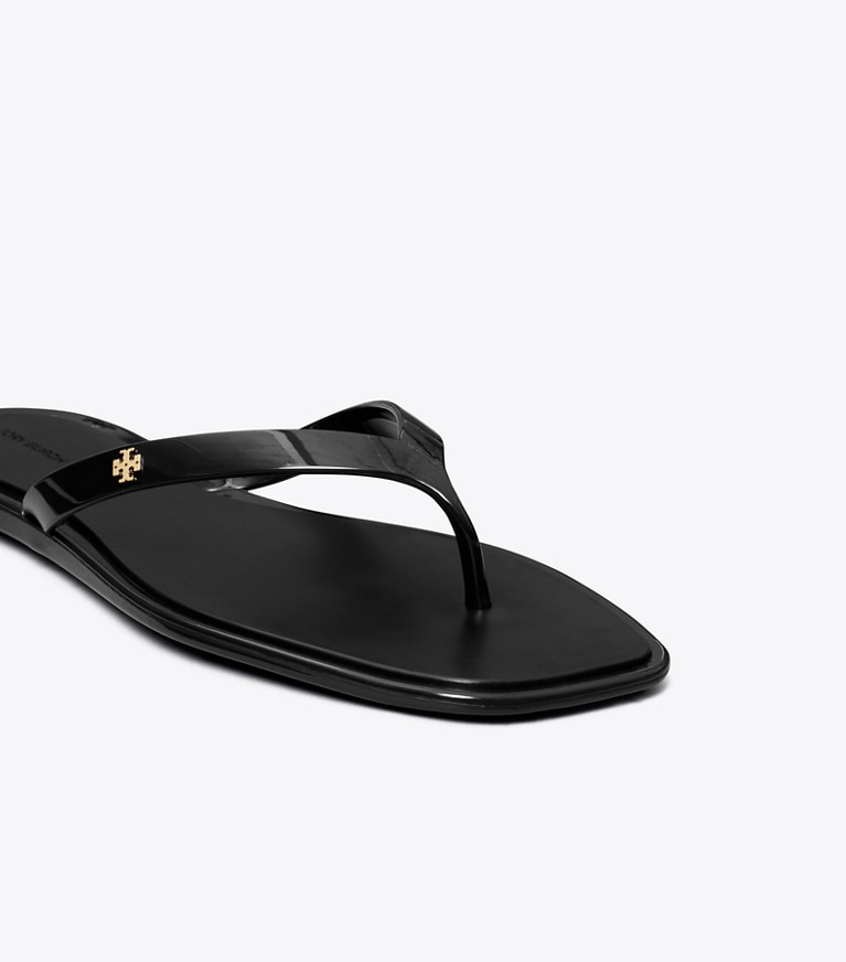 Tory Burch designer sandals Roxanne Flip-Flop in PERFECT BLACK angle