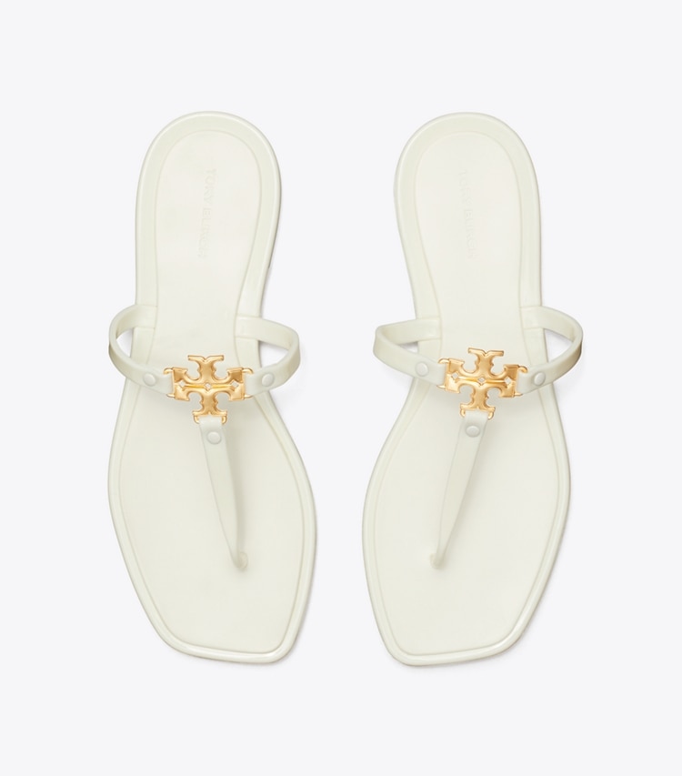 Tory Burch designer sandalen Roxanne Jelly in Ivory / GOLD von oben