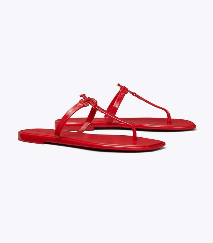 Tory Burch designer sandals Roxanne Jelly Sandal in Brilliant Red / Brilliant Red angle