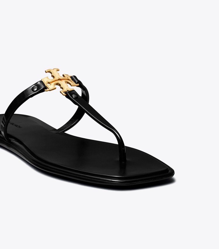 Tory Burch designer sandals Roxanne Jelly Sandal in PERFECT BLACK / GOLD detail