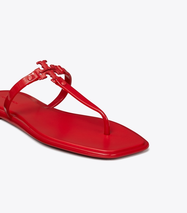 Tory Burch designer sandals Roxanne Jelly Sandal in Brilliant Red / Brilliant Red angle