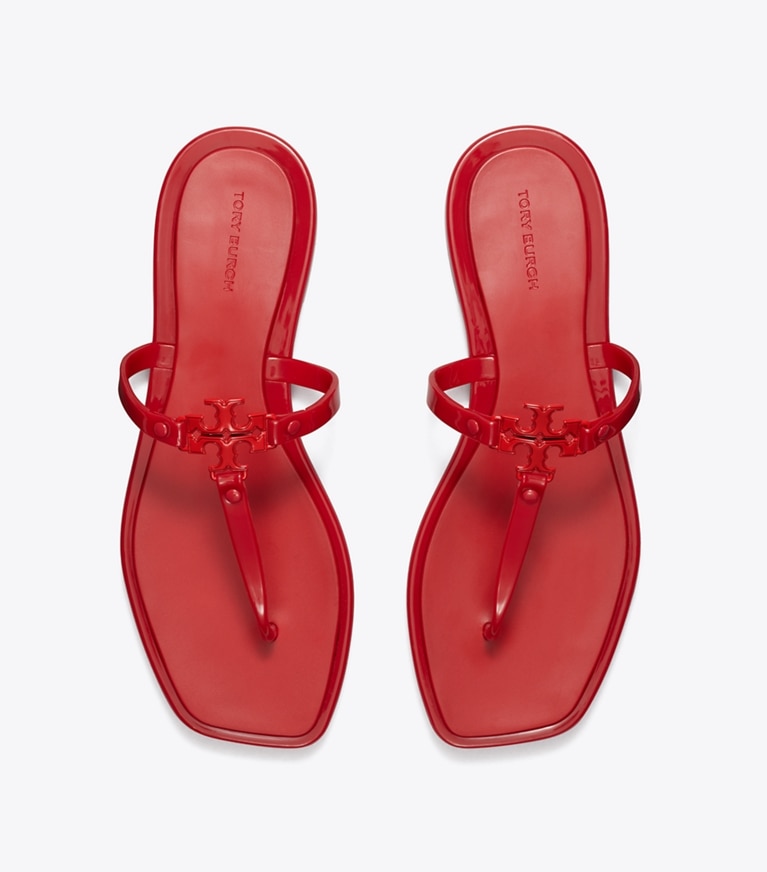 Tory Burch designer sandals Roxanne Jelly Sandal in Brilliant Red / Brilliant Red angle