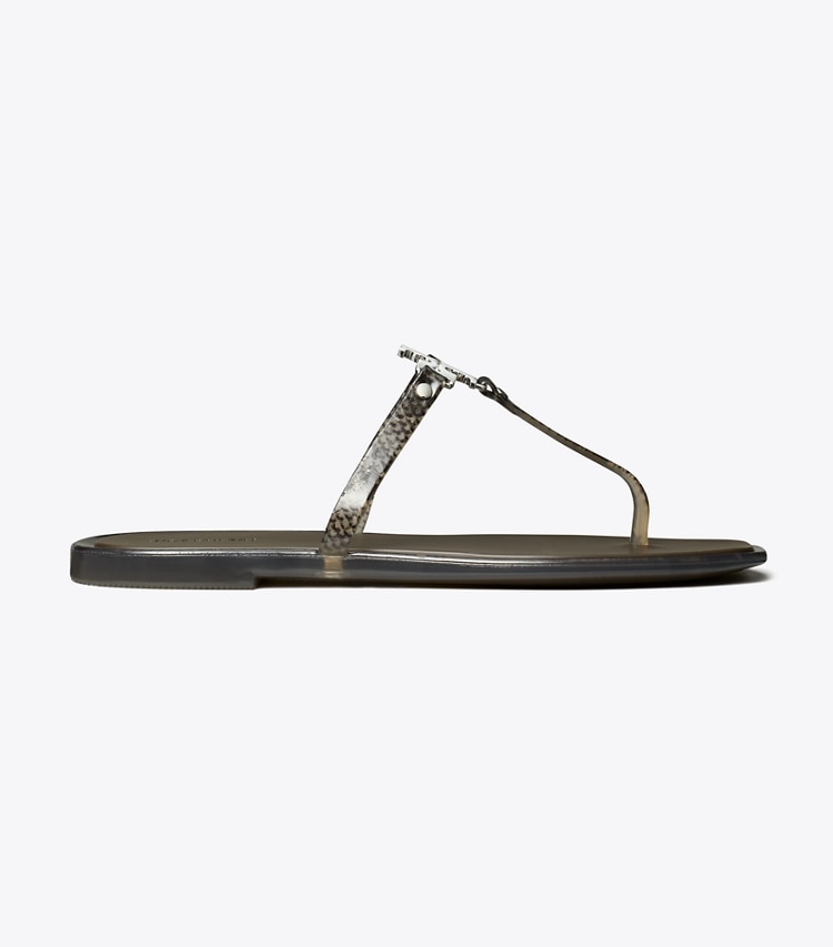 Tory Burch designer sandals Roxanne Jelly Sandal in ASH BROWN / SILVER side