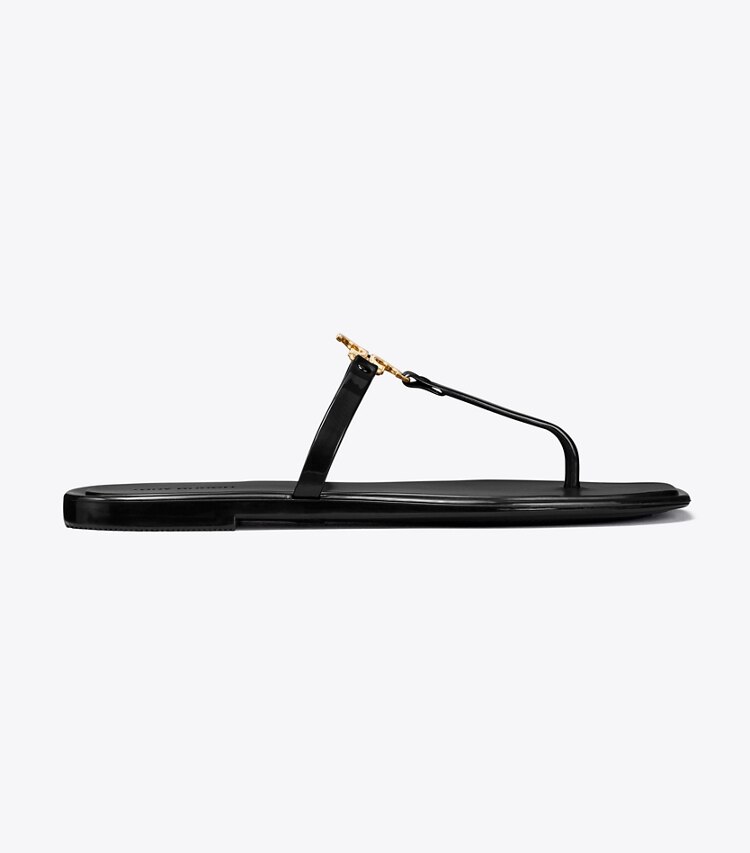 Tory Burch designer sandali Roxanne Jelly in PERFECT BLACK / GOLD side