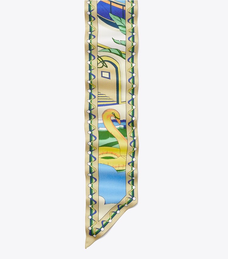 Tory Burch designer écharpes Ruban The Pool in The Pool Blue informations