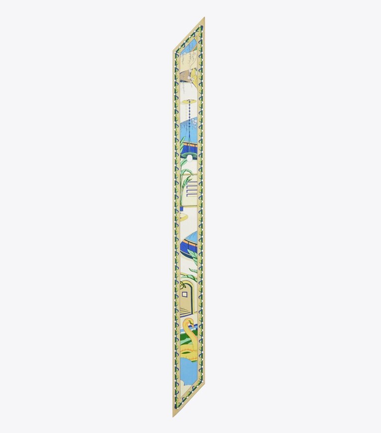 Tory Burch designer écharpes Ruban The Pool in The Pool Blue dessus