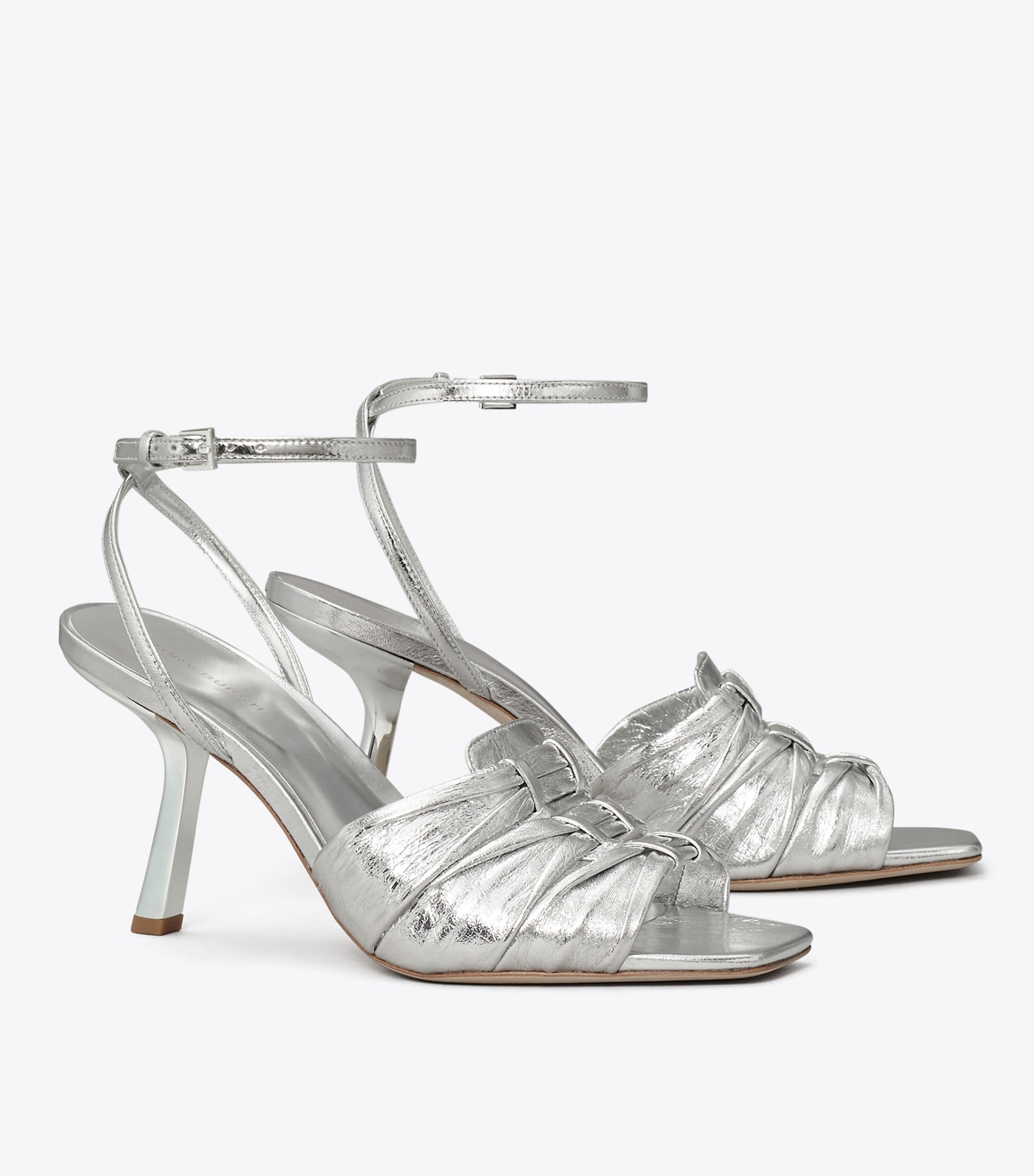 Ruched Heeled Sandal