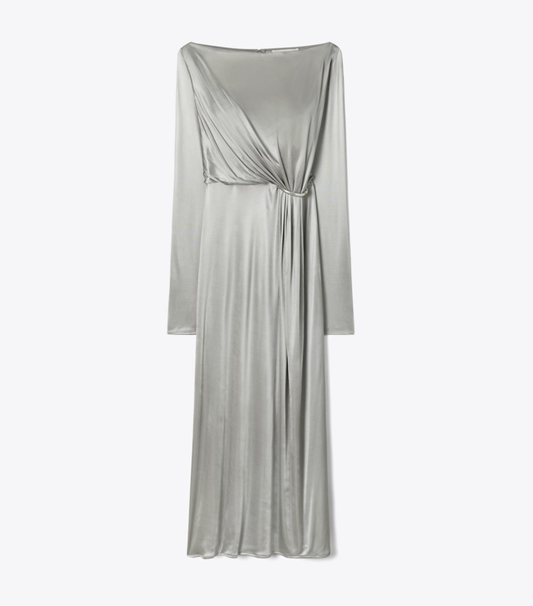 Tory Burch designer dresses Ruched Jersey Dress in Gray front