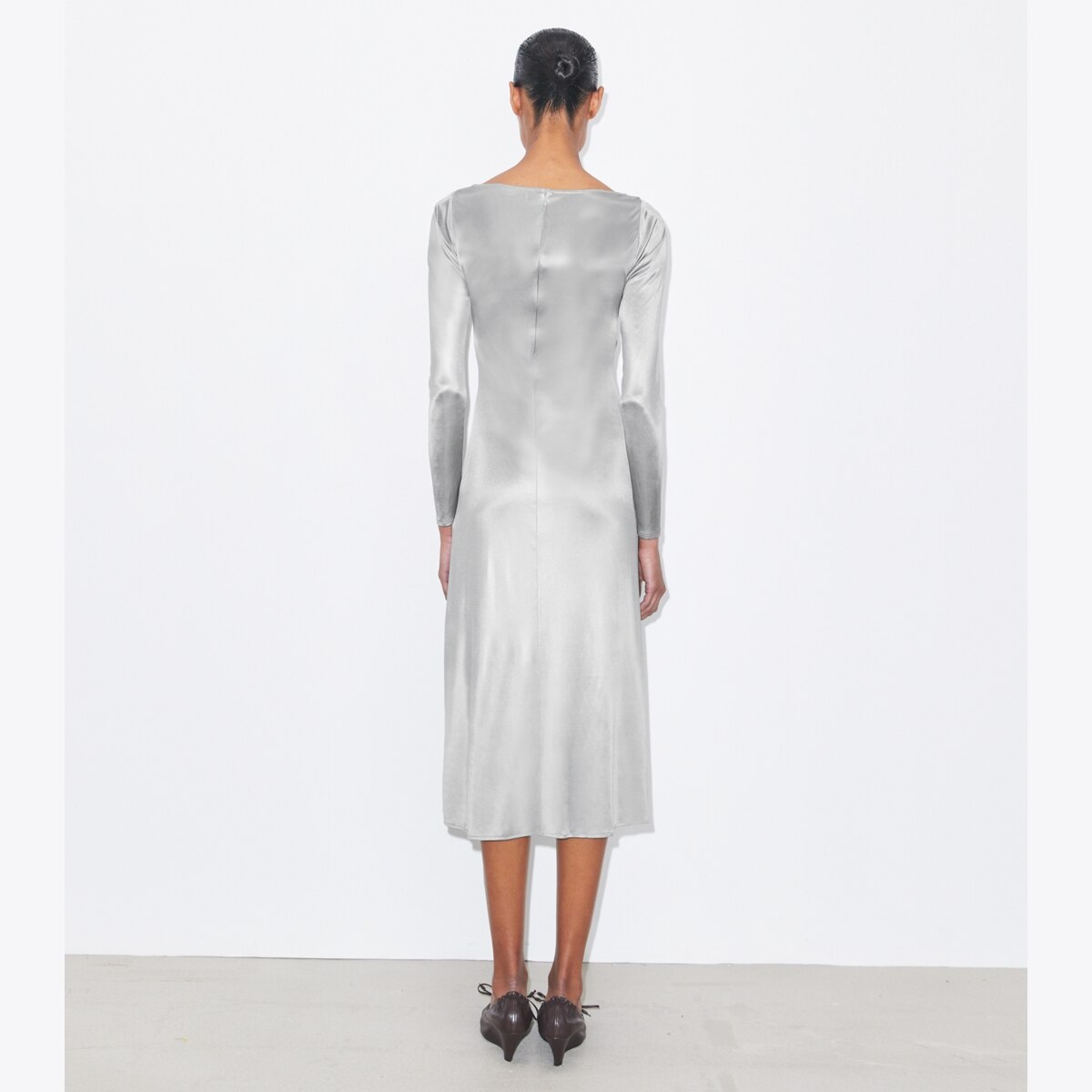 Tory Burch Women's Ruched Jersey Dress in Gray, size L