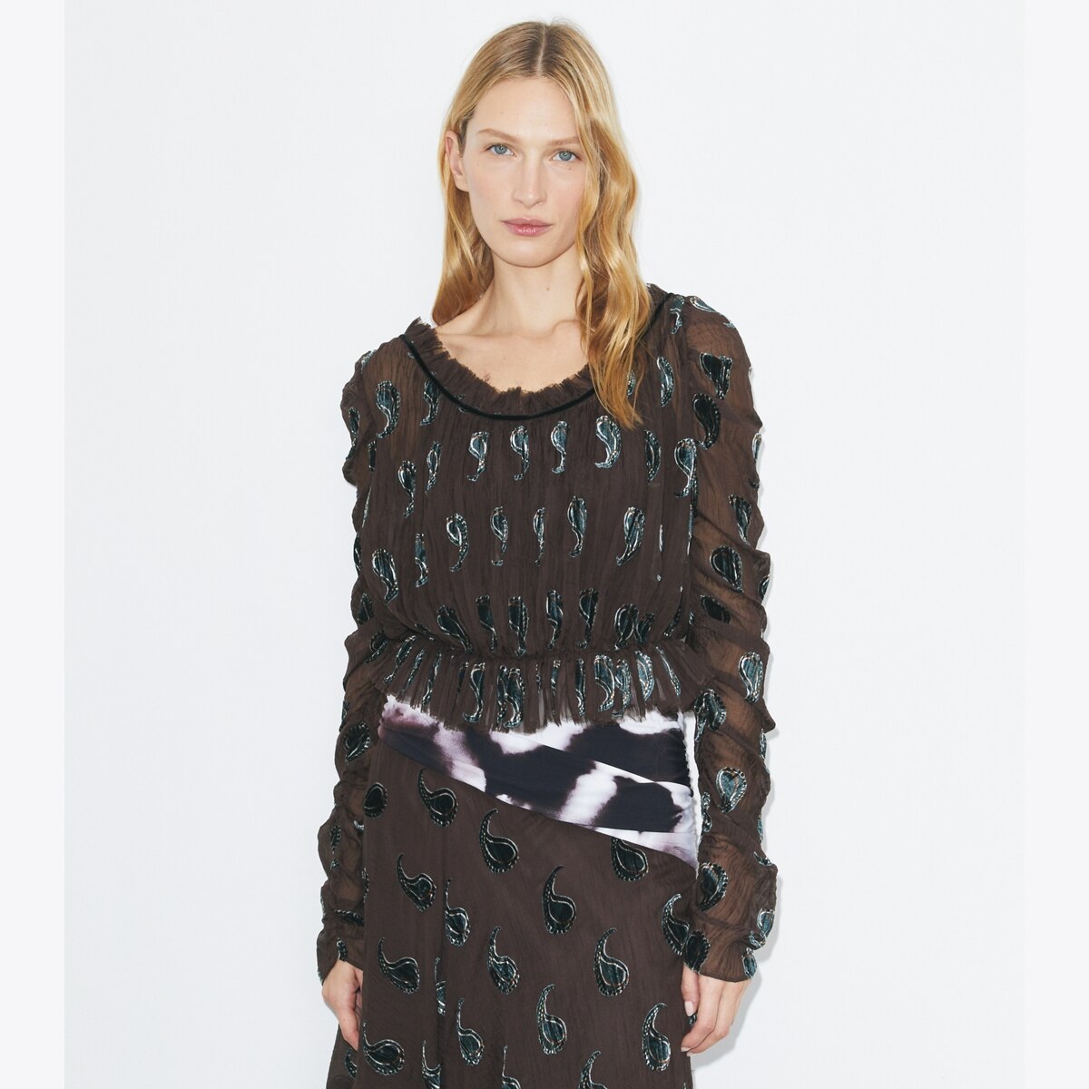 RUCHED VELVET TOP - thumbnail 2
