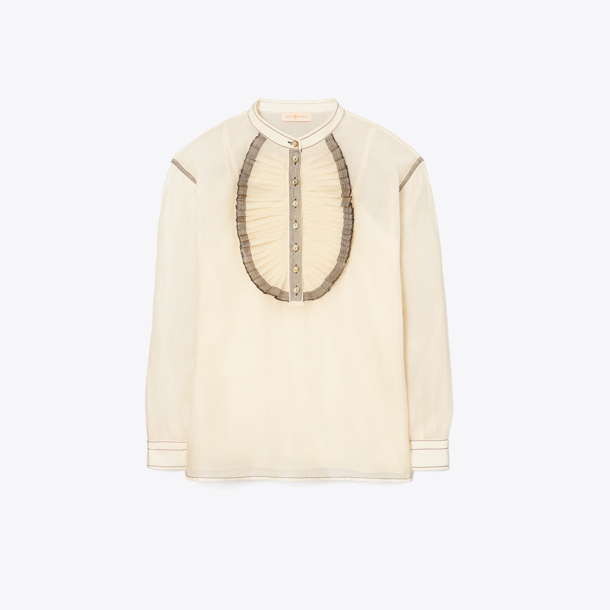 Ruffle-Front Blouse: Women's Designer Tops | Tory Burch