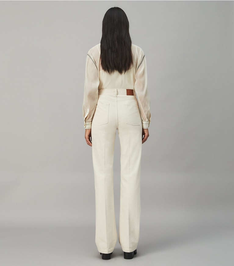Tory Burch designer tops Ruffle-Front Blouse in FRENCH CREAM front