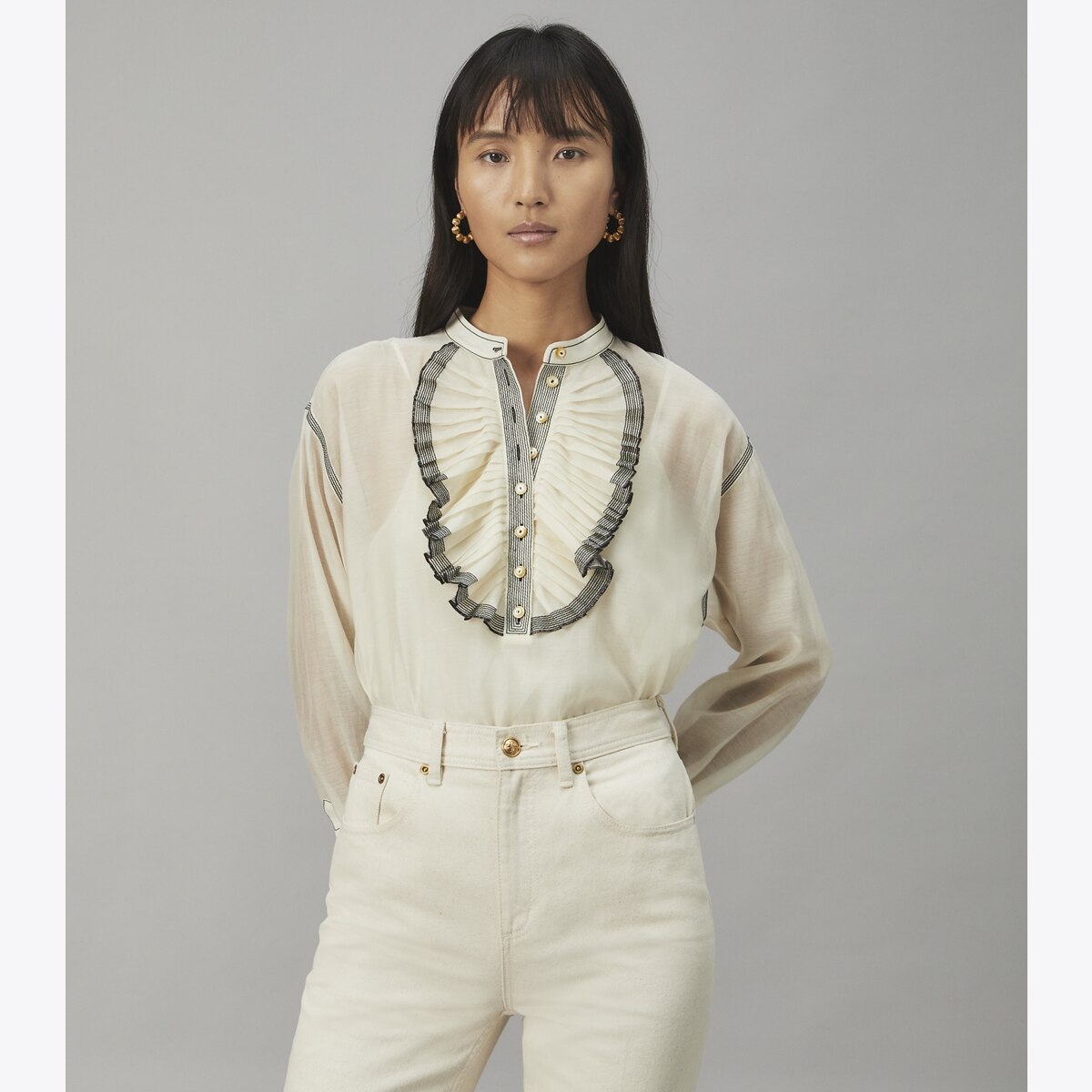 ruffle-front-blouse-on-model-