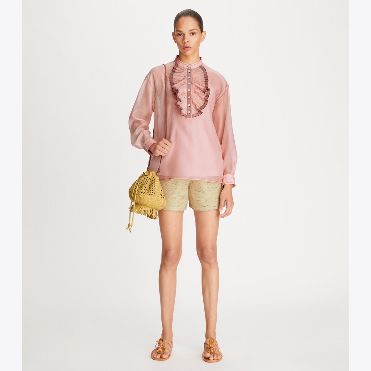 Ruffle-Front Blouse: Women's Designer Tops | Tory Burch