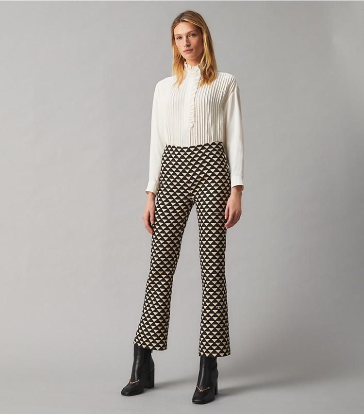 Tory Burch designer tops Ruffle-Front Blouse in NEW IVORY on model front