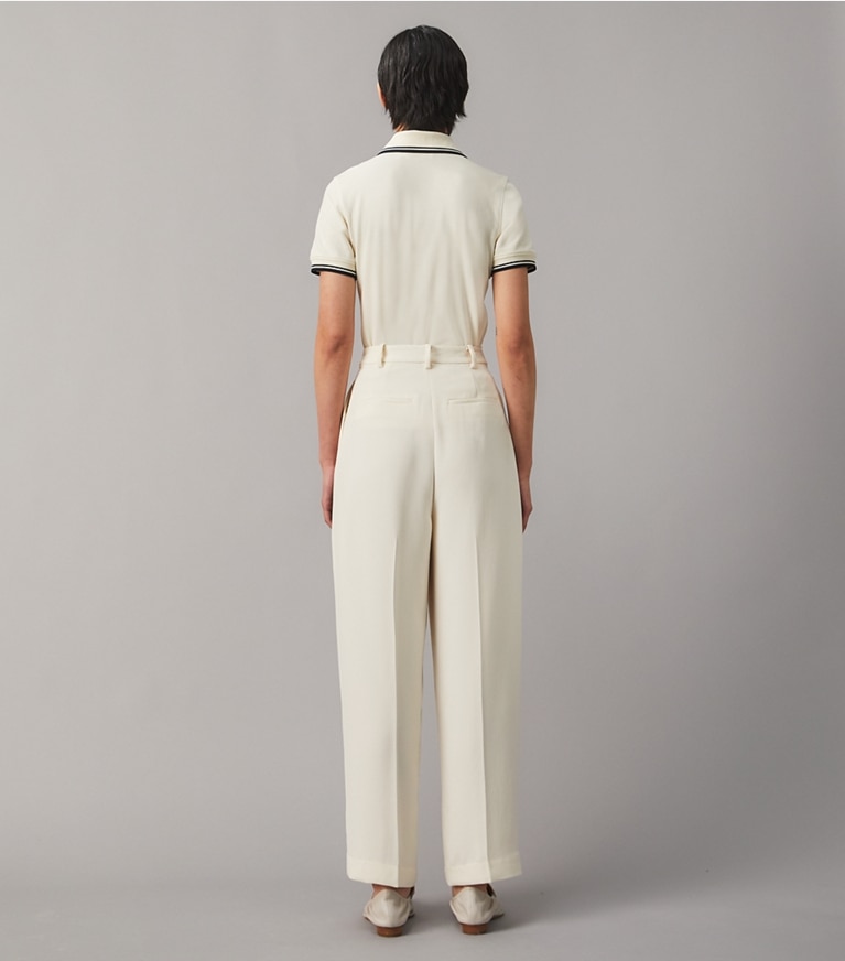 Tory Burch designer tops Ruffle Polo in New Ivory front