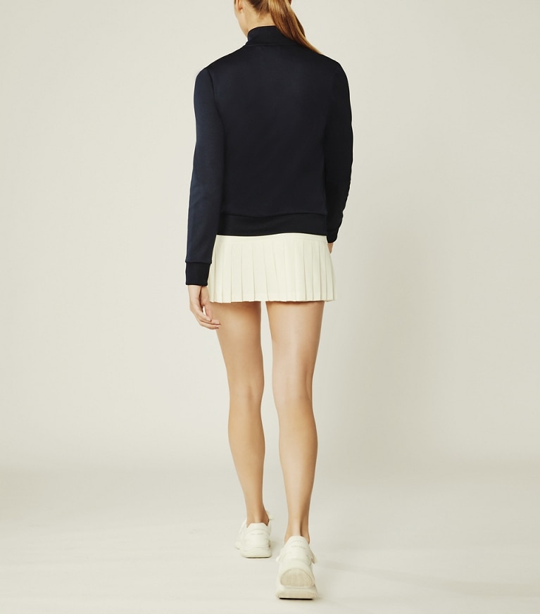 Tory Sport designer jackets Ruffle Track Jacket in Tory Navy front