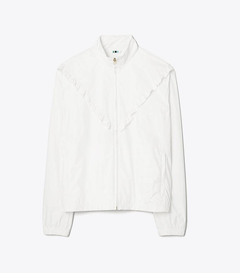 White ruffle outlet jacket