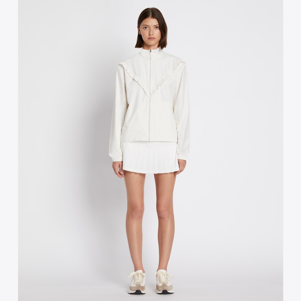 Ruffle Windbreaker: Women's Designer Jackets | Tory Sport Ruffle Windbreaker: Women's Designer Jackets | Tory Sport