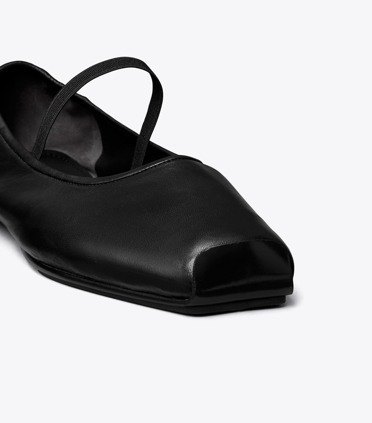 Tory Burch designer loafers Runway Ballerina in PERFECT BLACK / PERFECT BLACK detail