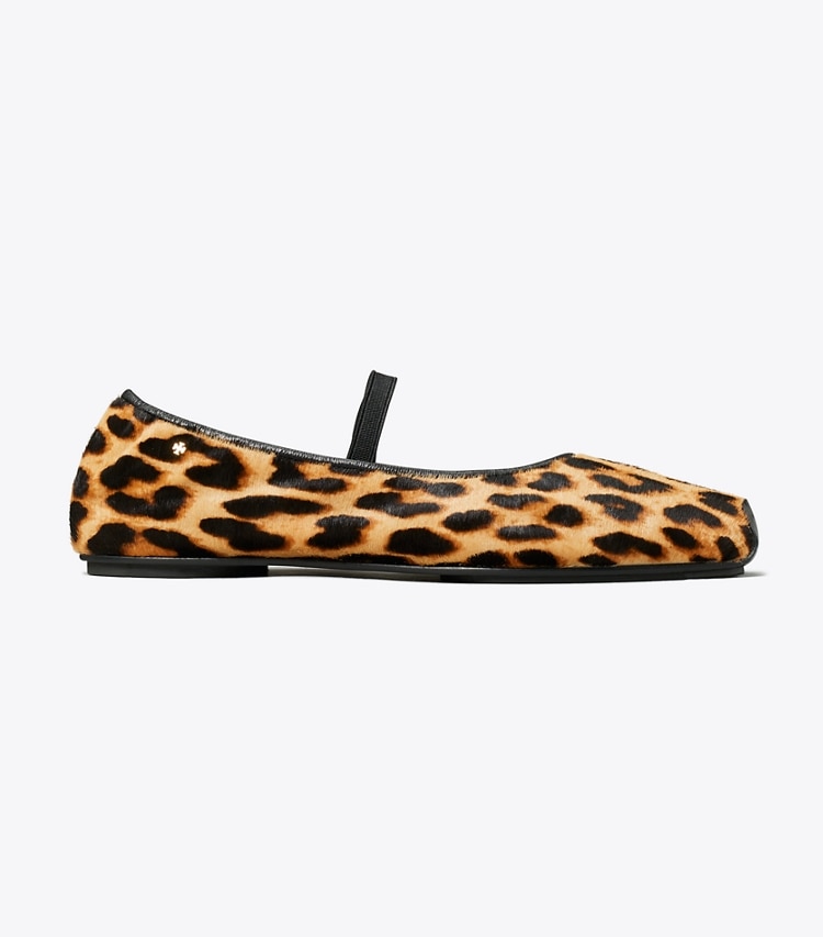 Tory Burch designer flats Runway Ballet in CLASSIC LEOPARD / PERFECT BLACK side