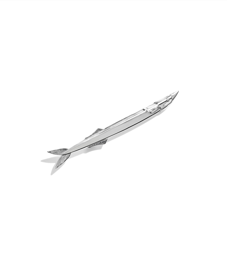 Tory Burch designer hair pins Runway Fish Pin in Light Silver additional