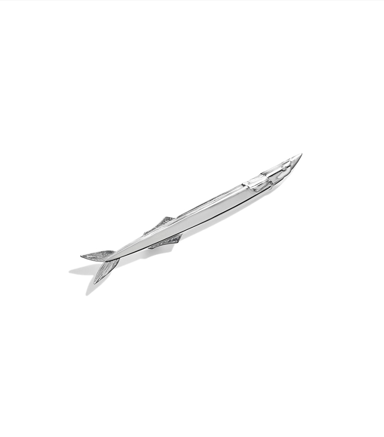 Tory Burch designer hair pins Runway Fish Pin in Light Silver additional