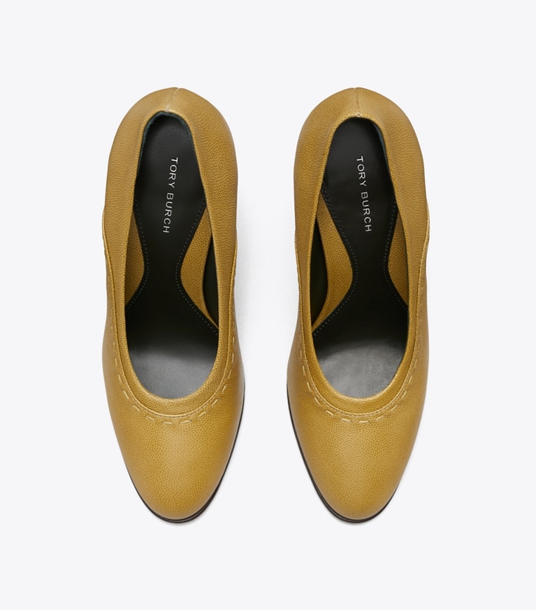 Tory Burch designer heels Runway Pump in GRAIN overhead