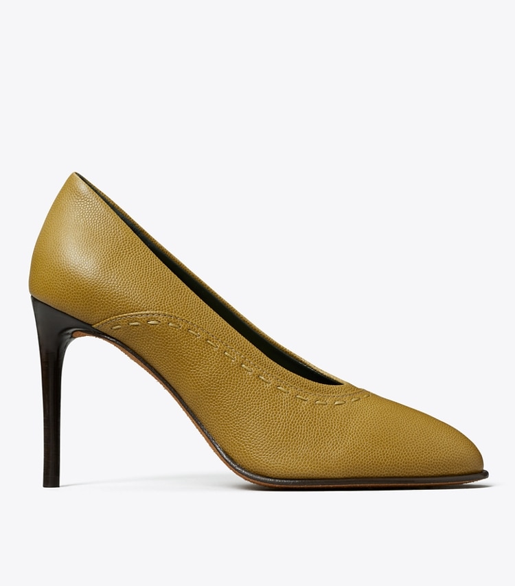 Tory Burch designer heels Runway Pump in GRAIN side