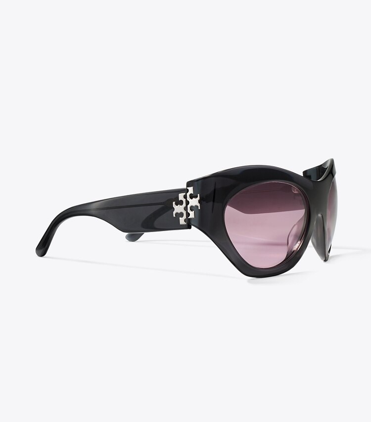 Tory Burch designer sunglasses & eyewear Runway Sunglasses in GREY/VIOLET detail
