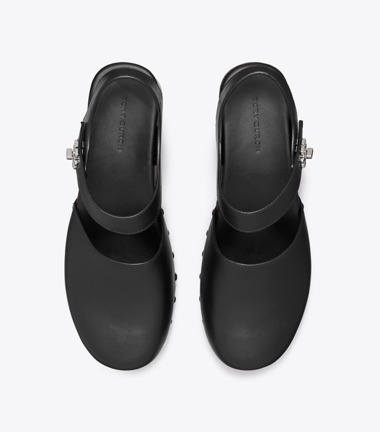 Tory Burch designer escarpins Sabot à fermoir dans PERFECT BLACK vue du dessus